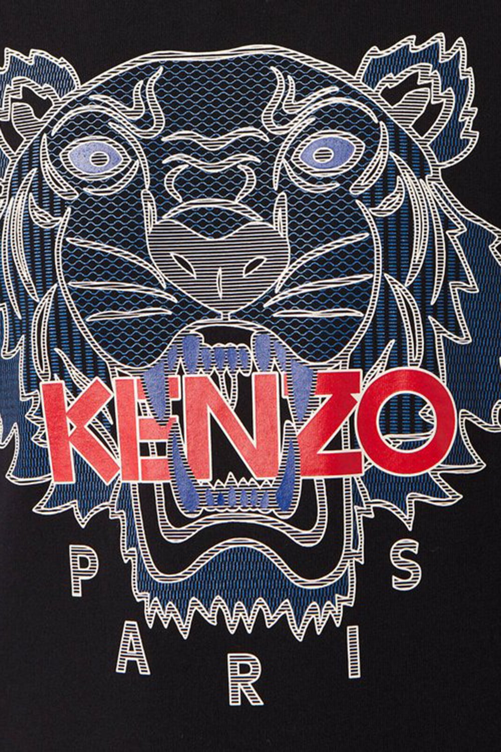 Men's Black Kenzo Classic Scuba Blue Tiger T-Shirt