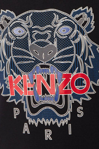 Men's Black Kenzo Classic Scuba Blue Tiger T-Shirt