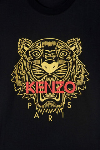Men's Black Kenzo Gold Classic Tiger T-Shirt