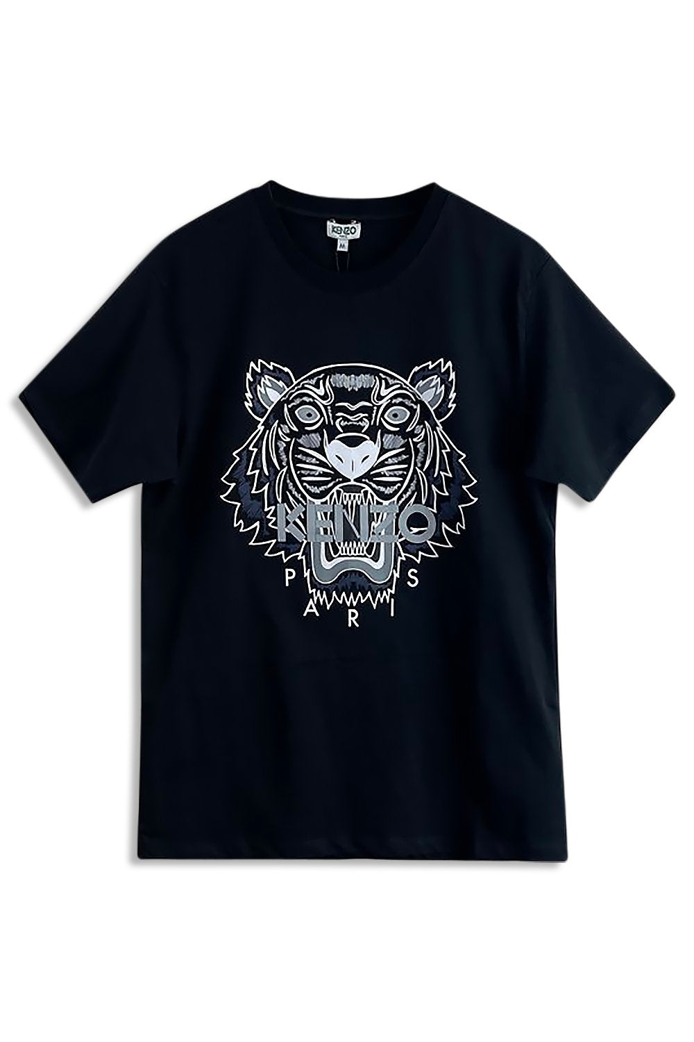 Men's Black Kenzo Grey/White Classic Tiger T-Shirt
