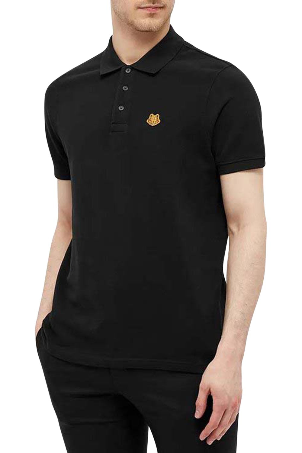 Men's Black Kenzo Tiger Crest Polo