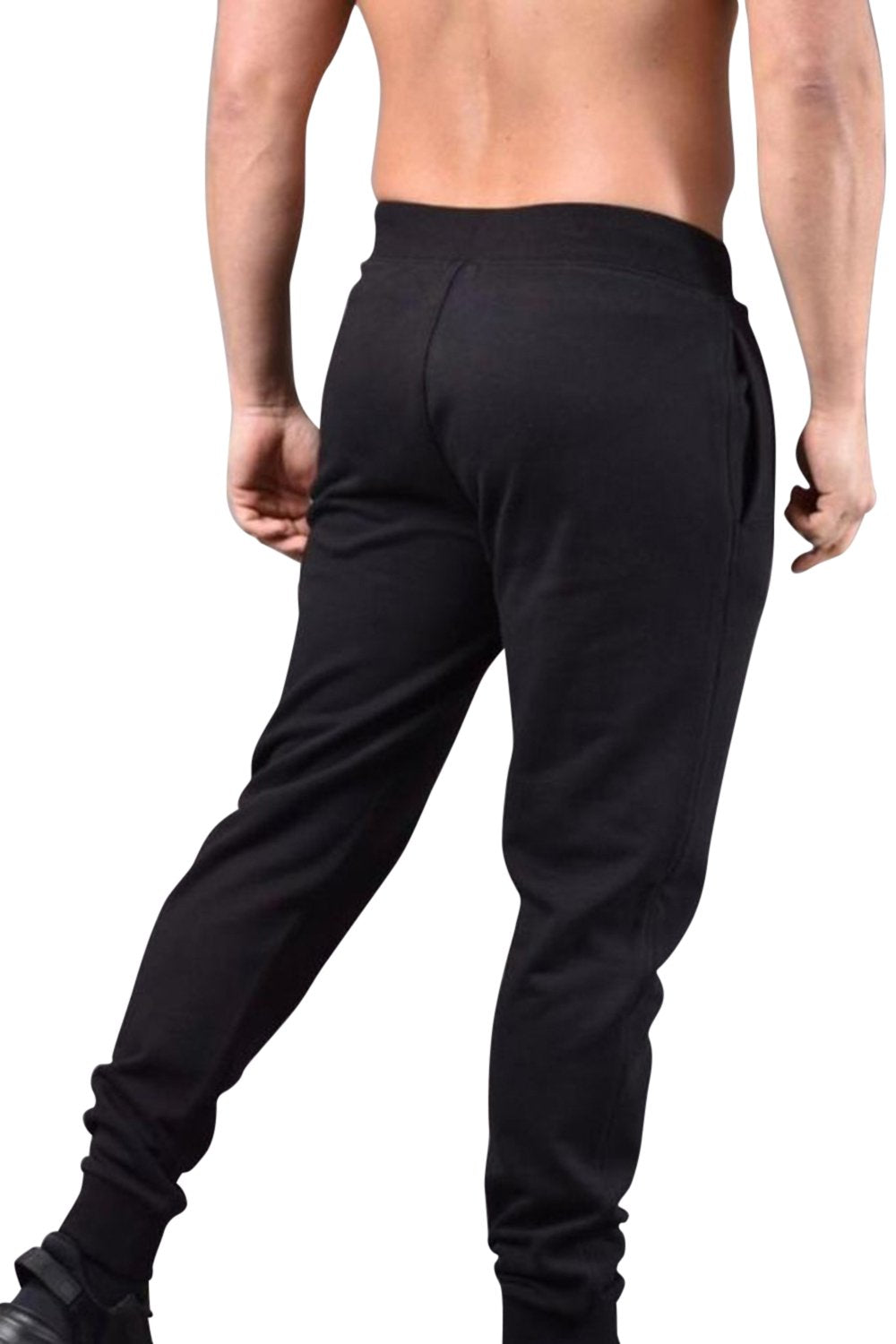 Men's C.P. Company Lens-Detail Cotton Black Jogger Pants