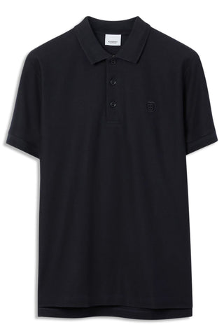 Men's Coal Blue  Burberry TB logo & check heritage piqué polo