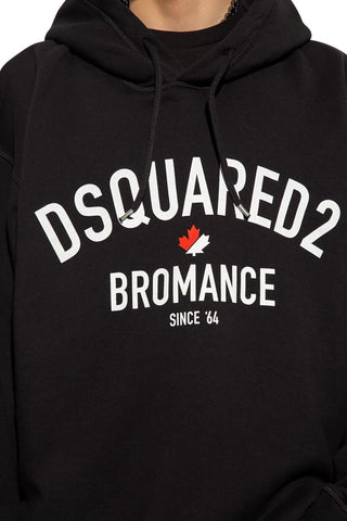 Men's DSquared2 Black Bromance Logo Print Hoodie