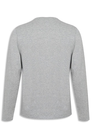 Men's Grey Polo Ralph Lauren Logo Print Long Sleeved T-Shirt