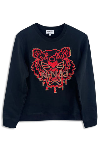 Men's Kenzo Black CNY Original Red Tiger Sweatshirt