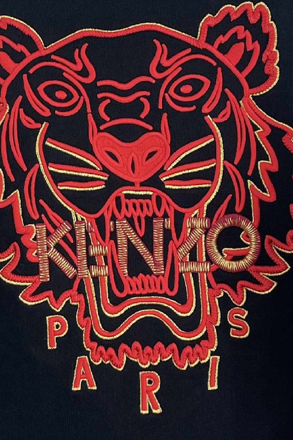 Men's Kenzo Black CNY Original Red Tiger Sweatshirt