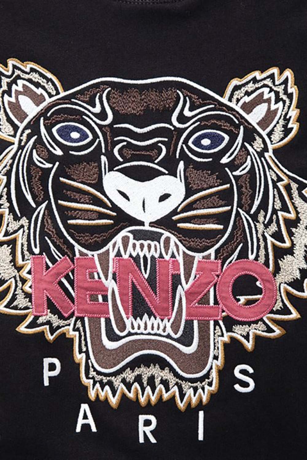 Men's Kenzo Black Classic Gold/Brown Tiger Pullover Hood