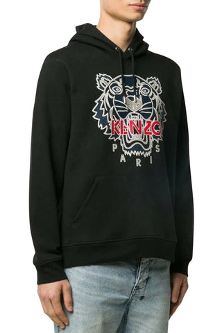 Men's Kenzo Black Scuba Blue Tiger Pullover Hood