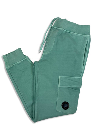 Men's Mineral Blue C.P. Company Lens-Detail Cotton Jogger Pants