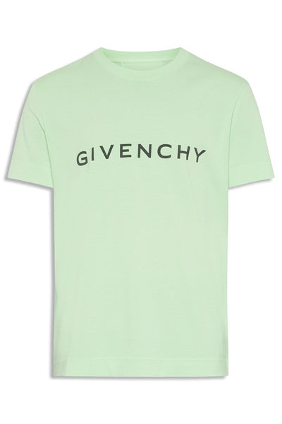 Men s Mint Green Givenchy Logo Slim Fit Jersey T Shirt Muoti Clothing