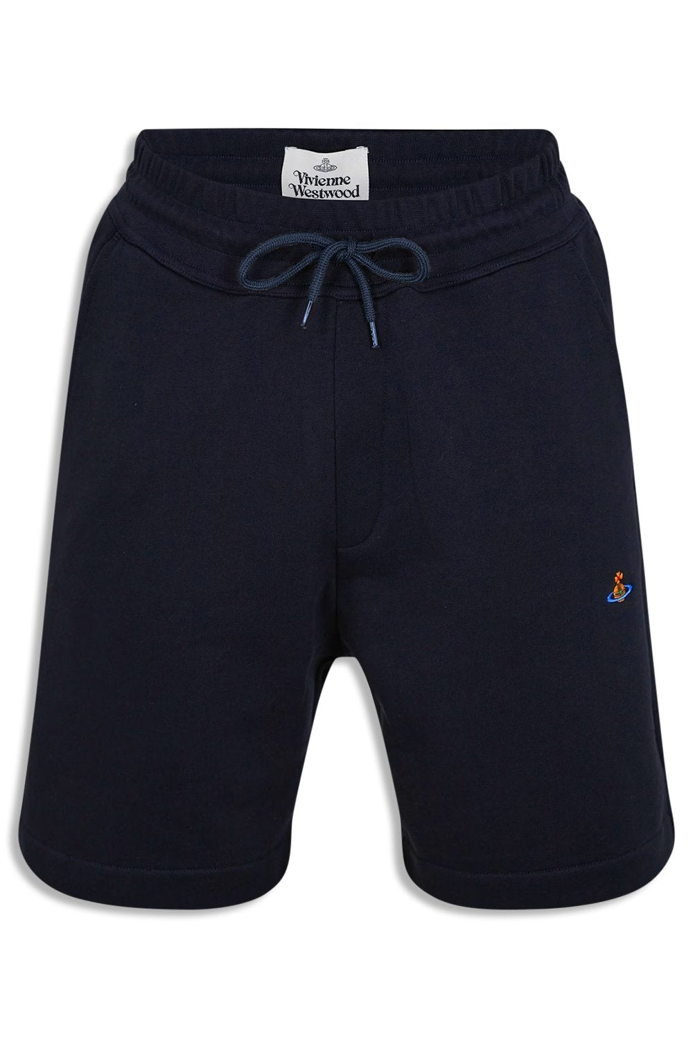 Men s Navy Vivienne Westwood Orb logo Embroidered Shorts