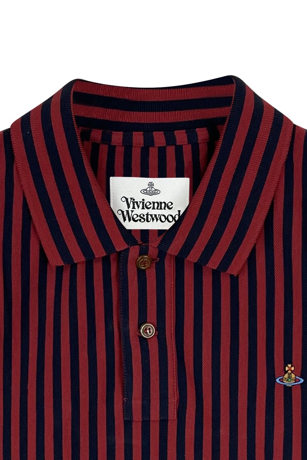 Men's Red/Black Vivienne Westwood Classic Stripe Collar Polo Shirt
