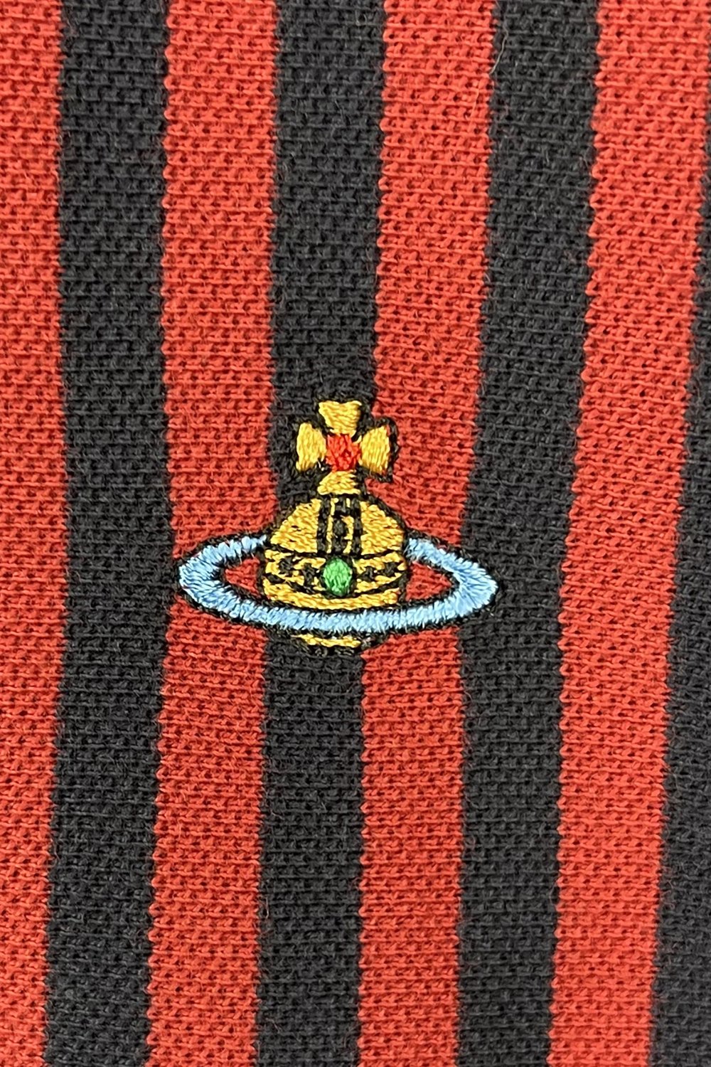 Men's Red/Black Vivienne Westwood Classic Stripe Collar Polo Shirt