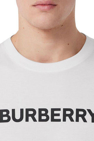 Men's White Burberry Harriston Logo Short Sleeve T-Shirt