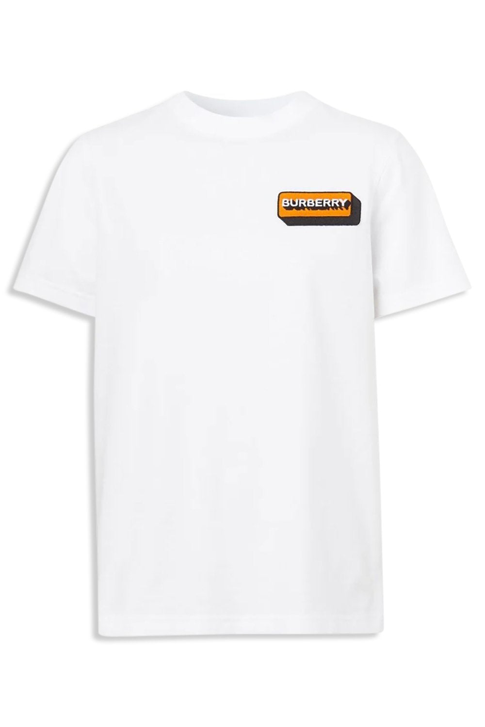Men's White Burberry Logo Appliqué Short Sleeve T-Shirt