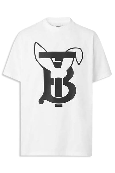 Men s White Burberry Rabbit Short Sleeve T Shirt Muoti Clothing