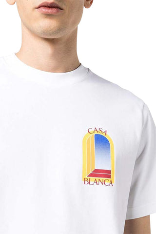 Men's White Casablanca L'arche De Nuit Printed T-Shirt
