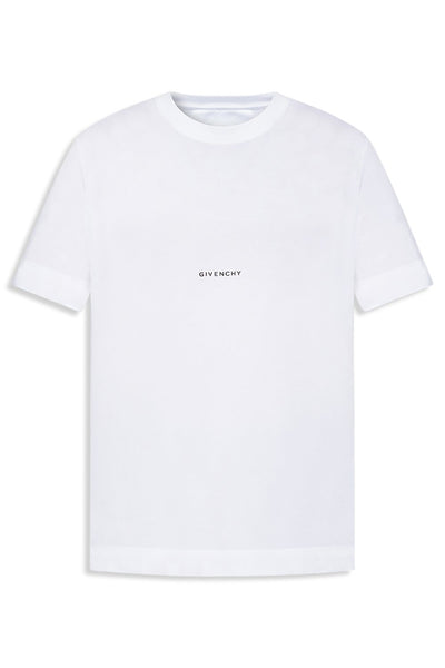 Men s White Givenchy Small Logo Slim Fit Jersey T Shirt Muoti Clothing