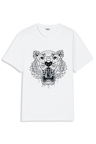Men's White Kenzo Black Classic Tiger T-Shirt