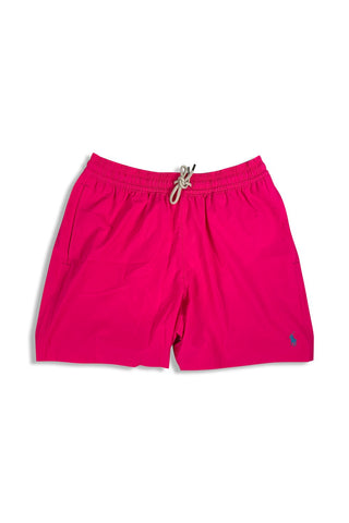 Men's Pink Polo Ralph Lauren Traveller Slim Fit Swim Shorts