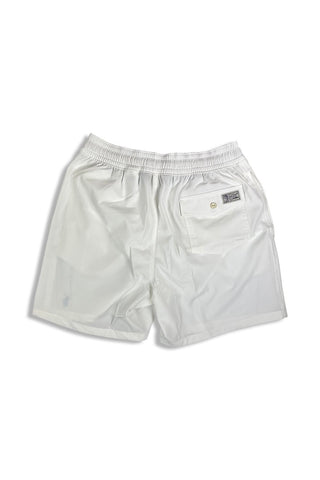 Men's White Polo Ralph Lauren Traveller Slim Fit Swim Shorts